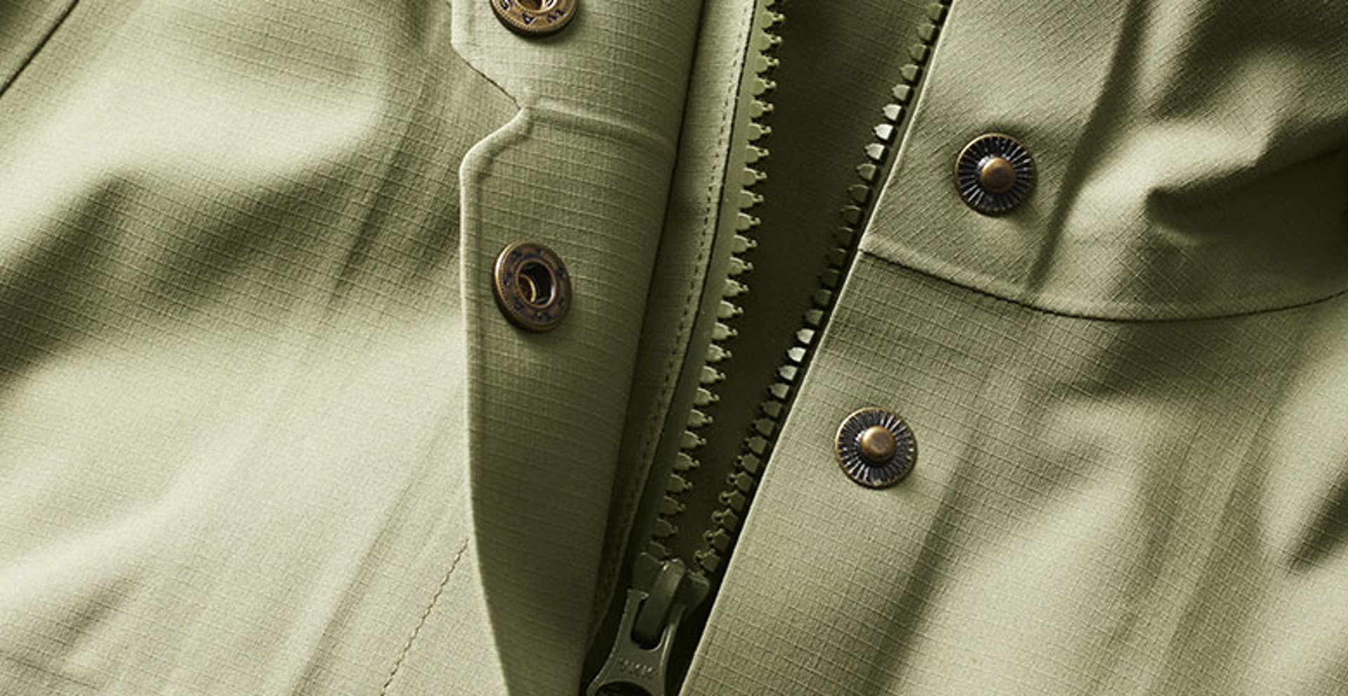 Close up of jacket button snaps